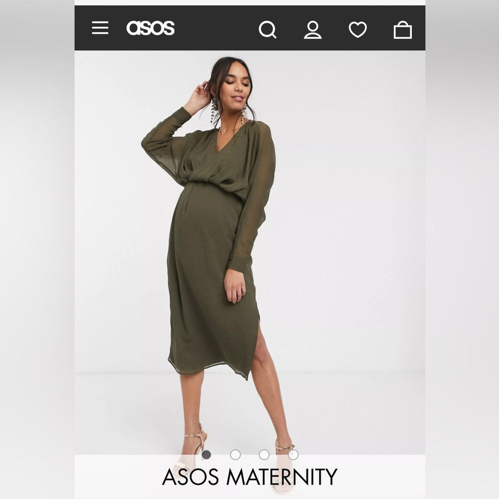 ASOS DESIGN Maternity slouchy midi dress with blouson sleeve